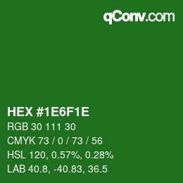 Color code: HEX #1E6F1E | qconv.com
