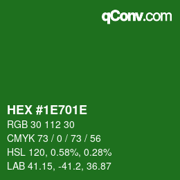 Color code: HEX #1E701E | qconv.com