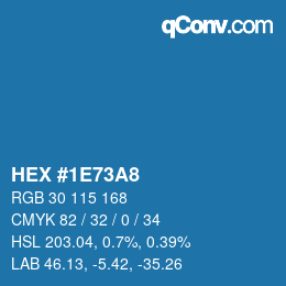 Farbcode: HEX #1E73A8 | qconv.com