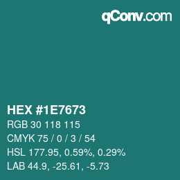 Color code: HEX #1E7673 | qconv.com
