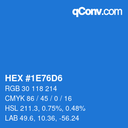 Color code: HEX #1E76D6 | qconv.com