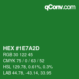 Color code: HEX #1E7A2D | qconv.com