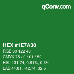 カラーコード: HEX #1E7A30 | qconv.com