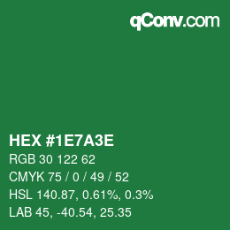 Color code: HEX #1E7A3E | qconv.com