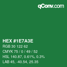 颜色代码: HEX #1E7A3E | qconv.com