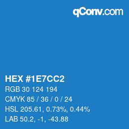 Color code: HEX #1E7CC2 | qconv.com