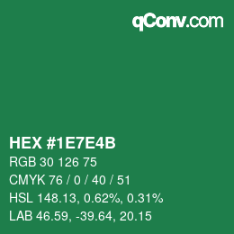 Color code: HEX #1E7E4B | qconv.com