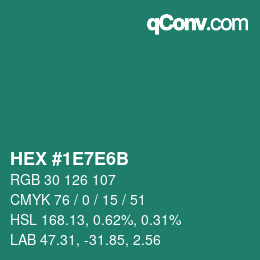 Color code: HEX #1E7E6B | qconv.com