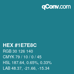 Color code: HEX #1E7E8C | qconv.com