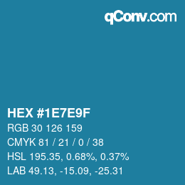 Color code: HEX #1E7E9F | qconv.com