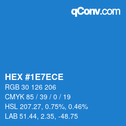 カラーコード: HEX #1E7ECE | qconv.com