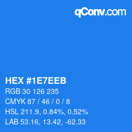 颜色代码: HEX #1E7EEB | qconv.com