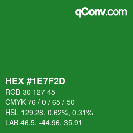 Color code: HEX #1E7F2D | qconv.com