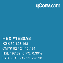 Color code: HEX #1E80A8 | qconv.com