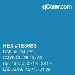 颜色代码: HEX #1E86B3 | qconv.com