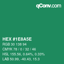 Farbcode: HEX #1E8A5E | qconv.com
