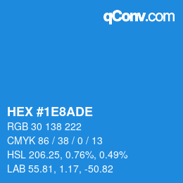 Color code: HEX #1E8ADE | qconv.com