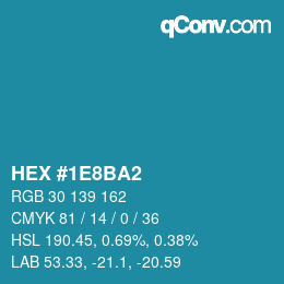Color code: HEX #1E8BA2 | qconv.com