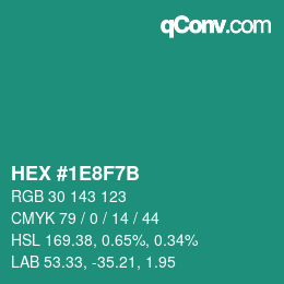 Color code: HEX #1E8F7B | qconv.com