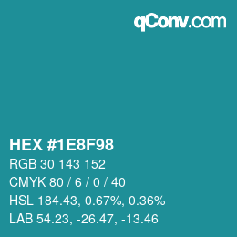Color code: HEX #1E8F98 | qconv.com