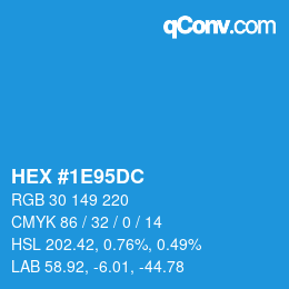 Color code: HEX #1E95DC | qconv.com