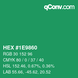 Farbcode: HEX #1E9860 | qconv.com