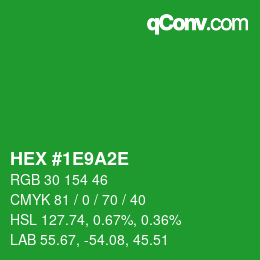 Color code: HEX #1E9A2E | qconv.com