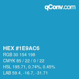 Color code: HEX #1E9AC6 | qconv.com