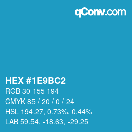 Color code: HEX #1E9BC2 | qconv.com