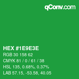 Color code: HEX #1E9E3E | qconv.com