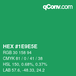 Farbcode: HEX #1E9E5E | qconv.com