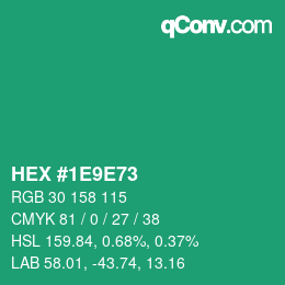 Color code: HEX #1E9E73 | qconv.com