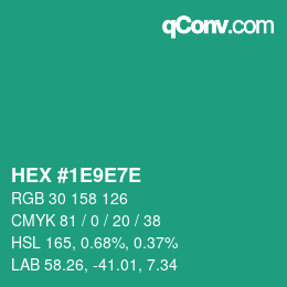 Color code: HEX #1E9E7E | qconv.com