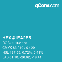 カラーコード: HEX #1EA2B5 | qconv.com