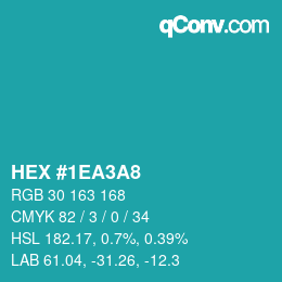 カラーコード: HEX #1EA3A8 | qconv.com