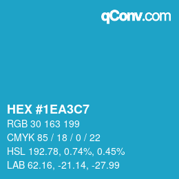 カラーコード: HEX #1EA3C7 | qconv.com