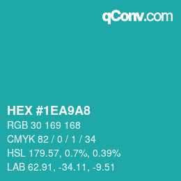 Color code: HEX #1EA9A8 | qconv.com