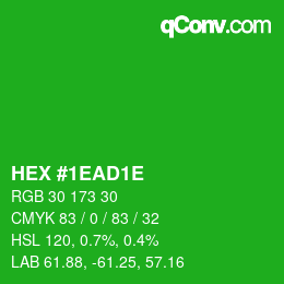 Color code: HEX #1EAD1E | qconv.com