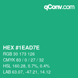 Color code: HEX #1EAD7E | qconv.com