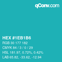 Color code: HEX #1EB1B6 | qconv.com