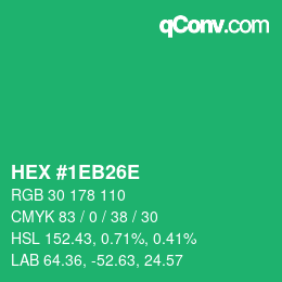 Color code: HEX #1EB26E | qconv.com