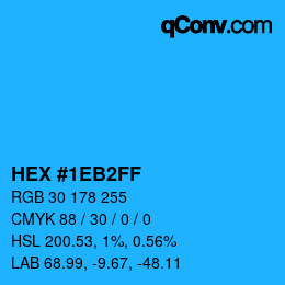 Color code: HEX #1EB2FF | qconv.com