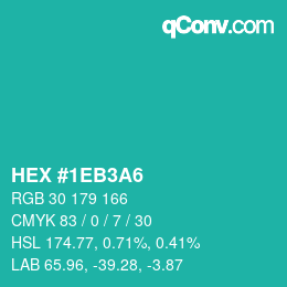 Color code: HEX #1EB3A6 | qconv.com