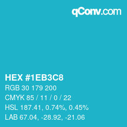 Color code: HEX #1EB3C8 | qconv.com