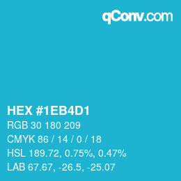 Color code: HEX #1EB4D1 | qconv.com