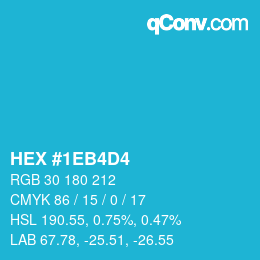 カラーコード: HEX #1EB4D4 | qconv.com