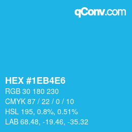 Color code: HEX #1EB4E6 | qconv.com