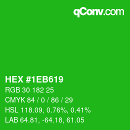 Color code: HEX #1EB619 | qconv.com