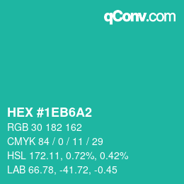 カラーコード: HEX #1EB6A2 | qconv.com