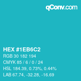 Color code: HEX #1EB6C2 | qconv.com